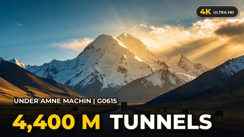 4,400m Tunnels Under Amne Machin, Qinghai (4K POV)